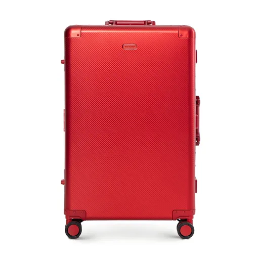 Stredný hliníkový kufor na kolieskach, červený 56-3H-102-30M