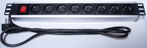 PremiumCord Panel napájací do 19" čajky 1.5U, 8x230V, 2m kábel, vypínač