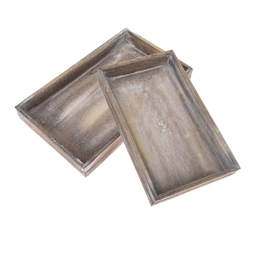 Súprava drevených tácok Firry 2 ks, sivohnedá