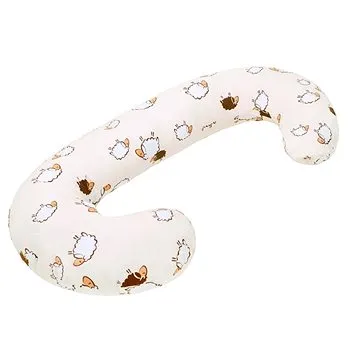 New Baby Univerzálny vankúš na kojenie v tvare C Ovečky béžový (8596164019719)