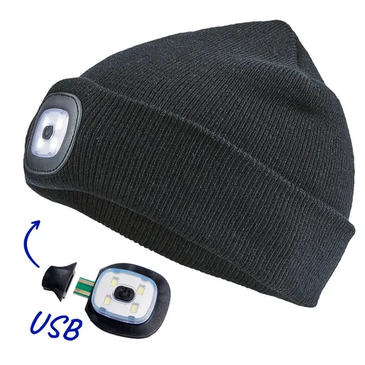 Cerva Čiapka so svetlom DEEL LED - Čierna