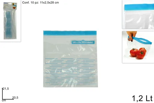 MAKRO - Sáčik uzatvárateľný 10ks 20,5x21,5cm