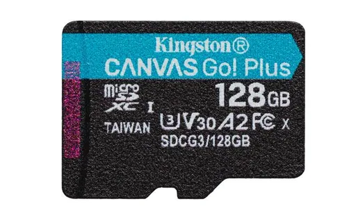 KINGSTON 128GB microSDXC Canvas Go Plus Gen4 200MB/s A2 U3 V30 Card bez adaptéra
