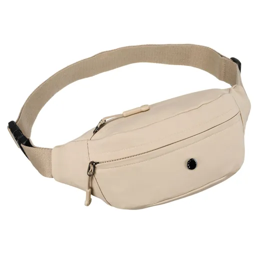 Beżowa, sportowa i praktyczna nerka damska z poliestru - Peterson