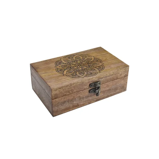 InDecor Box z mangového dreva Mandala, 19 x 11 x 6,5 cm, S