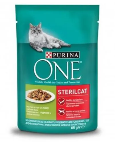 Purina One Cat SterilCat mini filetky s morkou a zelenými fazuľkami v šťave 26 x 85 g