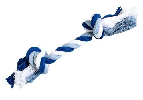 HIP HOP DOG HHD bavlnený uzol 30cm/ 140g tm.modrá, sv.modrá, biela