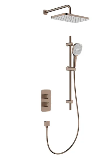 KFA - Súprava sprchová Malaga, termostatická, podomietková s posuvným drážkovým ramenom, PVD brúsené ružové zlato 5759-301-34