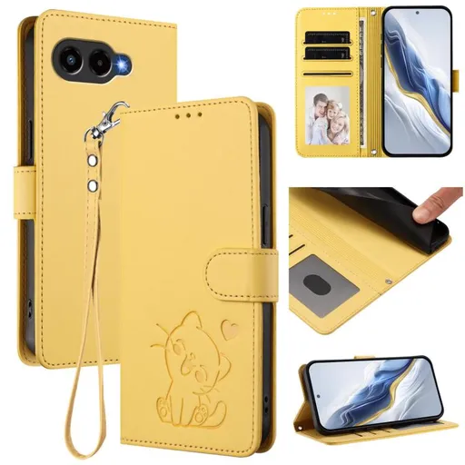 ART CAT Peňaženkový obal s remienkom pre T Phone 3 žltý