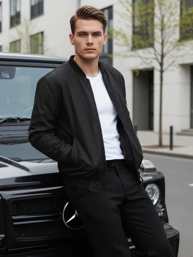 Čierna pánska bomber bunda