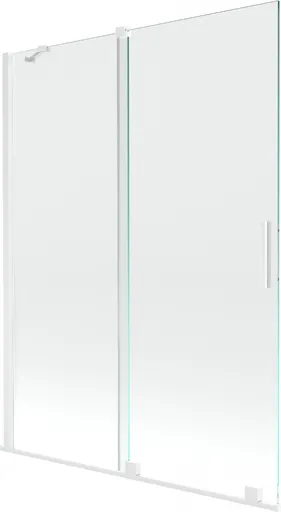 MEXEN/S - Velar Dvojkrídlová posuvná vaňová zástena 130 x 150, transparent, biela 896-130-000-01-20