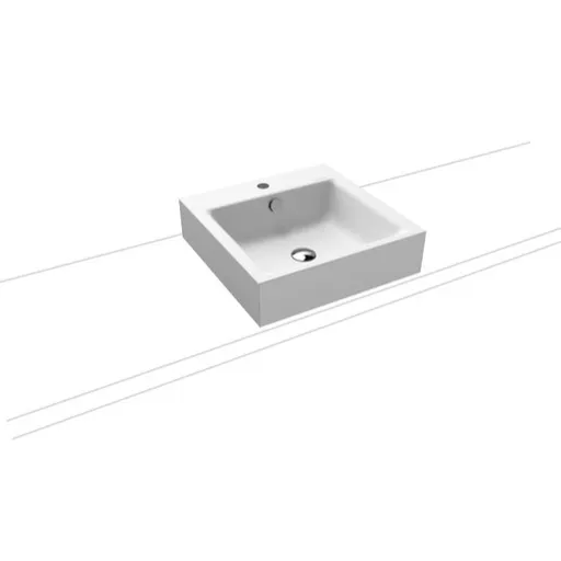 Kaldewei Puro umývadlo na dosku 3156 46x46 cm alpská biela otvor pre batériu uprostred 900606013001