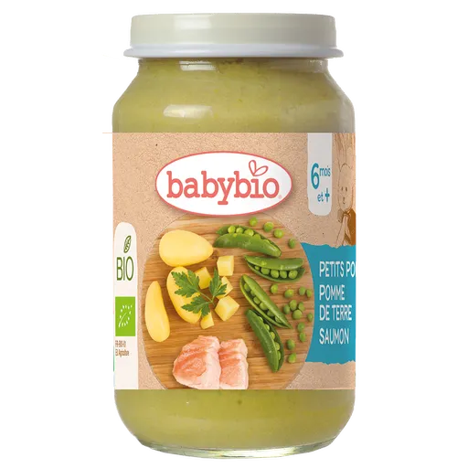 BABYBIO Hrášok a zemiaky s lososom BIO 6m+ 200 g