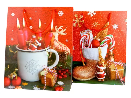 MAKRO - Taška vianočná 26x10x32cm rôzne motívy