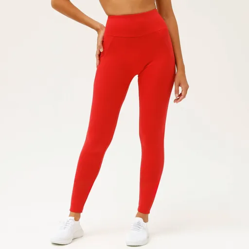 Jednofarebné športové legíny s vysokým pásom