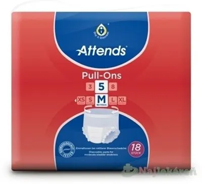 ATTENDS Pull-Ons 5 M elastické inkontinenčné nohavičky, savosť 2099ml, obvod bokov 80-110cm, 18ks