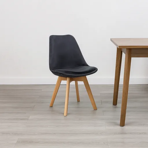 Signal Jedálenská stolička DIOR VELVET buk | čierna