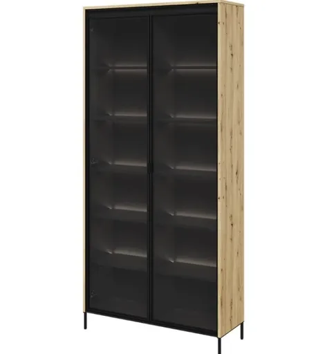 Dig-net nábytok Vitrína SWING TR-07 s LED osvetlením | dub artisan Variant: bez LED osvetlenia políc