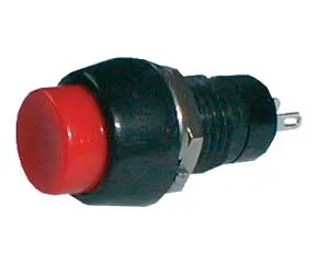 Prepínač tlačidlo okrúhle ON-OFF stred. červené (12V)