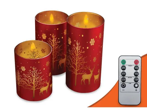 Vosková LED sviečka MOON IN THE ROOM ML94 sada 3ks