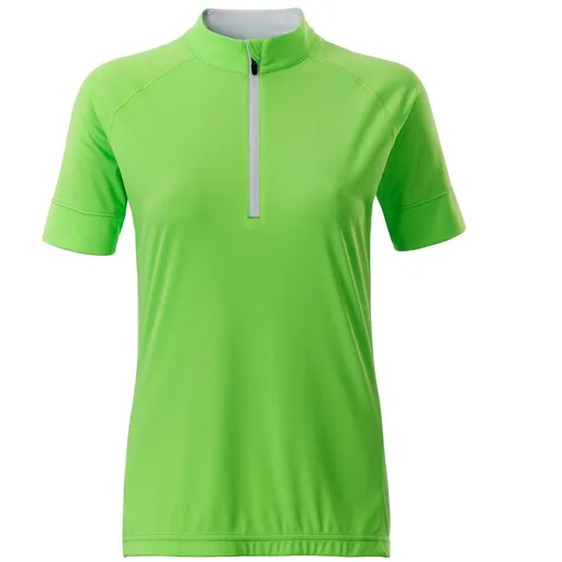 James & Nicholson (Daiber) Dámsky cyklistický dres s krátkym zipsom JN513 - Jasnozelená / biela | L