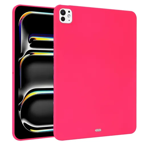 RUBBER Ochranný kryt pre Apple iPad Pro 13 2024 / M5 2025 neónovo ružový
