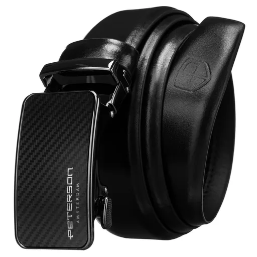 Kožený opasok s čiernou prackou Peterson A002