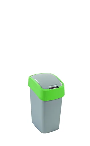 CURVER - Smetný kôš 10L šedý so zeleným okrajom, umelá hmota