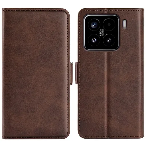 SIDE Peňaženkové puzdro pre Xiaomi 15 tmavohnedé