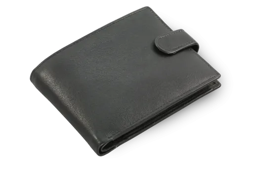 Čierna pánska kožená peňaženka so zápinkou 513-2007A-60