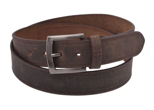 Pánsky kožený opasok 747-40-31 tmavý tan hunter šitý pracka Vincent