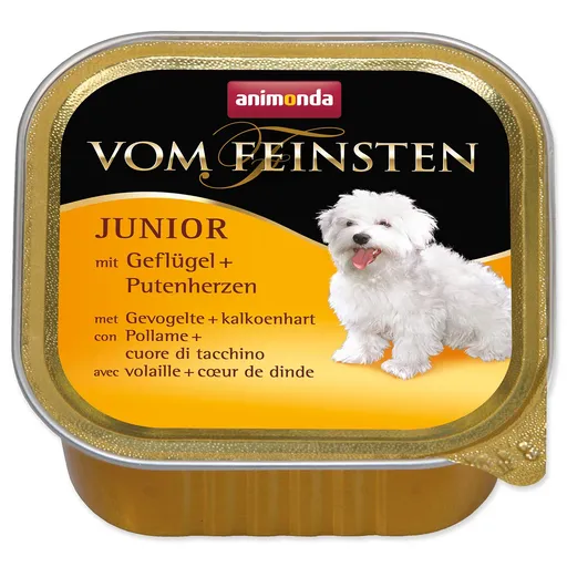 Animonda Vom Feinsten Junior Dog hydina a morčacie srdce 150 g