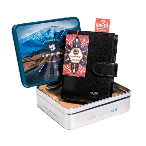 Čierna kožená peňaženka Peterson