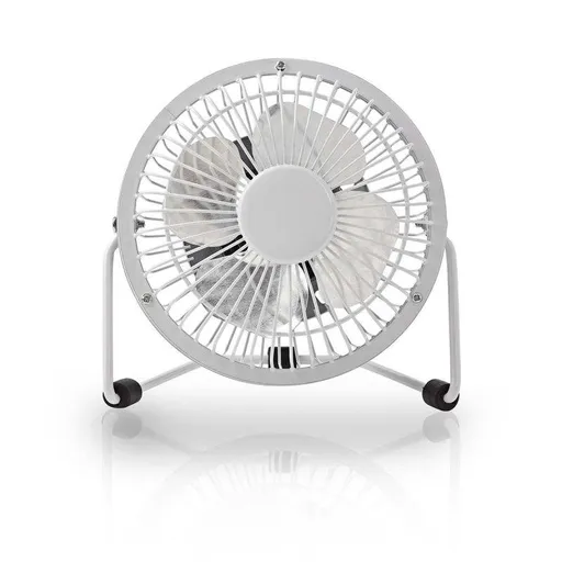Nedis FNDK1WT10 - Kovový Mini Ventilátor | Priemer 10 cm | Napájanie prostredníctvom USB | Biela farba