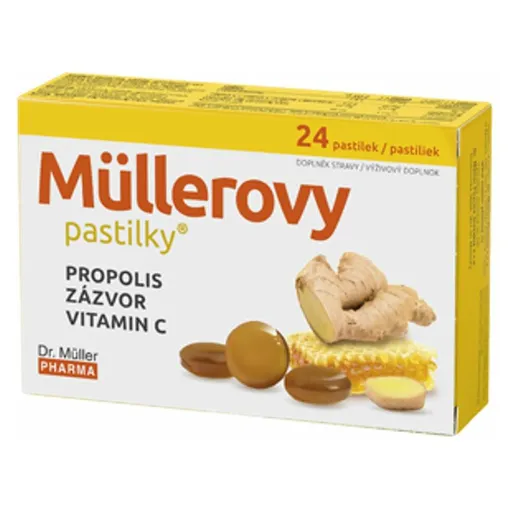 DR. MÜLLER Müllerove pastilky s propolisom a zázvorom 24 ks