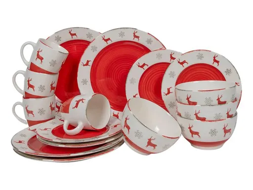 HIT Vianočná keramická jedálenská súprava 16ks sob