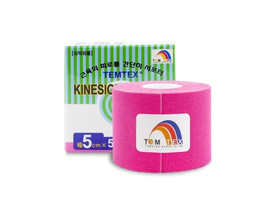TEMTEX KINESOLOGY TAPE tejpovacia páska, 5cmx5m, ružová 1ks