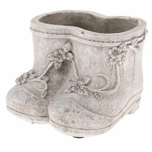 Betónový kvetináč Topánky, 15,5 x 10,5 x 12,5 cm