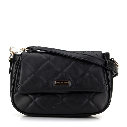 Dámska crossbody kabelka z ekokože s prešívaním čierna 29-4Y-609-1