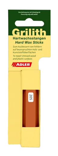 GRILITH HARTWACHSSTANGEN - Tvrdé voskový tyčinky na opravu chýb dreva 205 - afzelia/dub, 1 ks