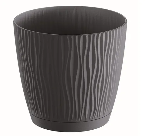 PROSPERPLAST - Kvetináč SANDY 18,8cm antracit
