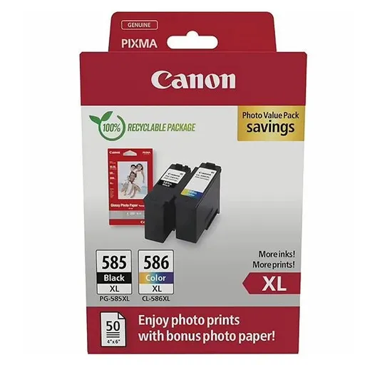 Canon PG-585/CL-586 6205C004 čierna/farebná (black/color) sada originálne cartridge + fotopapier GP-501