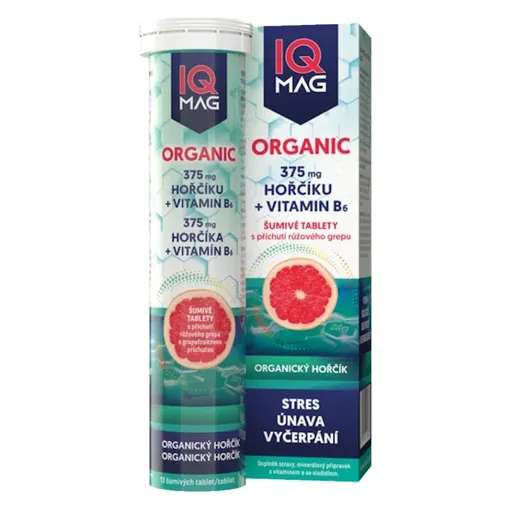 IQ MAG Organic Magnesium + B6 13 šumivých tabliet