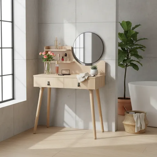 ArtJum Toaletný stolík SCANDI 2 béžová | CM-324305