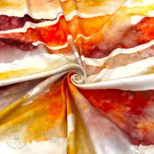 Viskóza SATIN Chloe red digital print