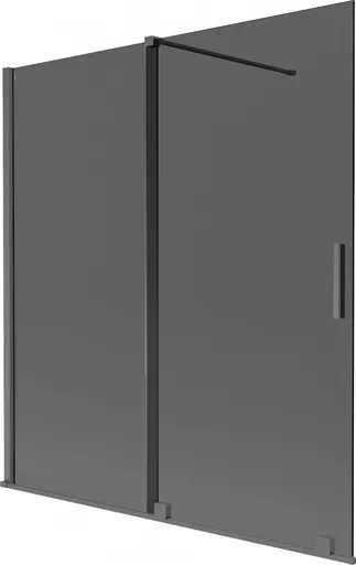 MEXEN/S - Velar dvojkrídlová posuvná vaňová zástena 150 x 150, grafit, grafit kartáčovaná 896-150-000-41-66