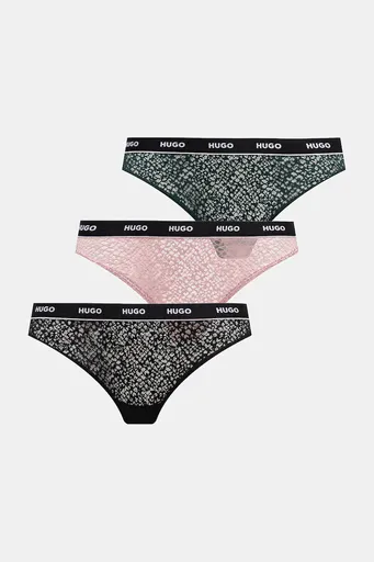 Tangá HUGO 3-pak TRIPLE THONG LACE