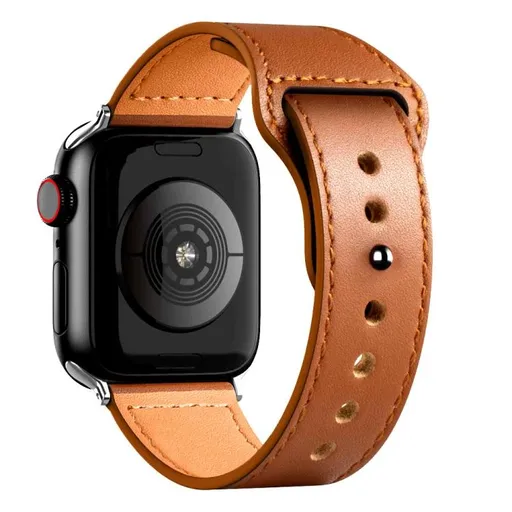 REVERSA Kožený remienok pre Apple Watch 38 / 40 / 41 / Apple Watch 10 / 11 42mm svetlohnedý