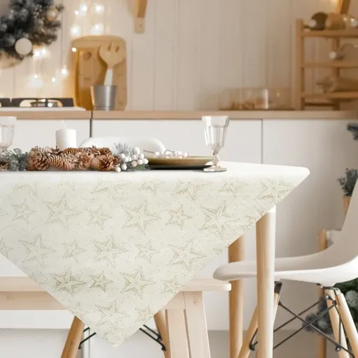 ArtFir Vianočný obrus WINTER | krémová/zlatá 85 x 85 cm