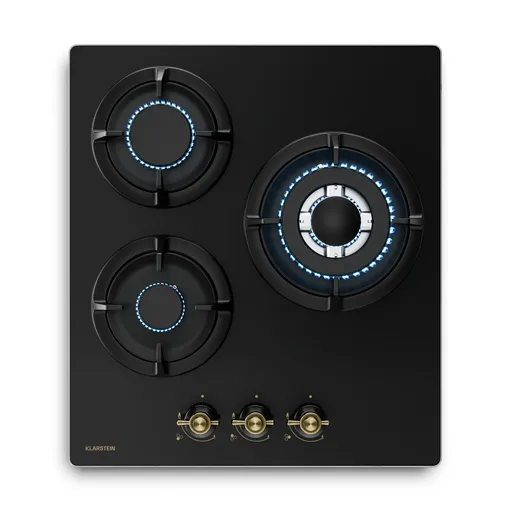 Klarstein Victoria plynová varná doska | 3 hliníkové horáky | kompatibilné so zemným plynom a LPG | 6050 W | 45 cm